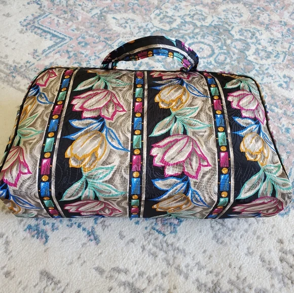 Vintage Christian Dior Floral Print Multi Color Zip Around Bag NWT Designer Boho - Picture 11 of 16